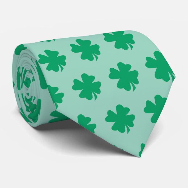 Gravata Shamrock de Dia de São Patrício Verde deixa o favo (Rolled)