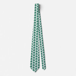 Gravata Shamrock Shape Plaid Classic Green Neck Tie