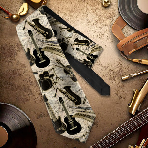 Gravata Sheet Music and Instruments Black/Dourado ID481