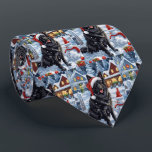 Gravata Shepherd Dog Winter Wonderland Christmas<br><div class="desc">seu design festivo captura o espírito alegre da época de férias, apresentando um adorável filhote vestindo um chapéu de Papai Noel. O cachorro está aninhado numa terra maravilhosa de inverno, completo com um boneco de neve, uma árvore de Natal decorada, e presentes lindamente envoltos. Os flocos de neve caem suavemente,...</div>