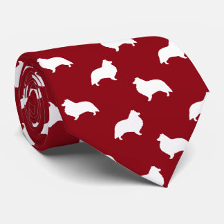 Gravata Shetland Sheepdog Silhouettes Pattern Sheltie Dogs