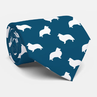 Gravata Shetland Sheepdog Silhouettes Pattern Sheltie Dogs