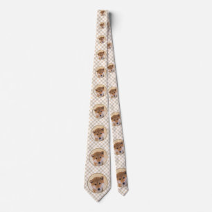 Gravata Shiba Inu (Red) Painting - Original Dog Art