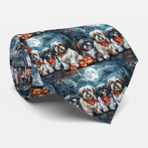 Gravata Shih Tzu Halloween Assustador
