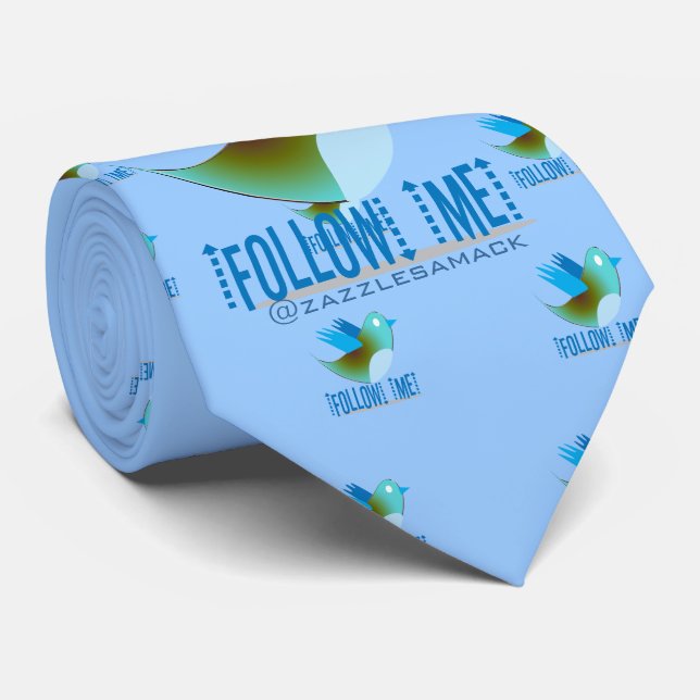 Gravata Siga-me no seu endereço do Twitter (Rolled)