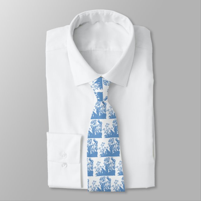 Gravata Silhueta da Família de Coelhos Cena da Natureza Vi (Amarrado)