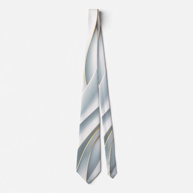 Gravata Silky White and Gold Elegant Classic Men’s Necktie (Frente)