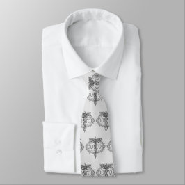 Gravata Silver Doctor Caduceus nome personalizado tie