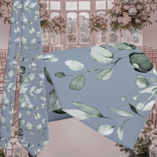 Gravata Silver Sage Eucalyptus Greenery Casamento Dusty Bl (Criador carregado)