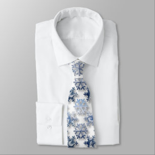 Gravata Silver Snowflakes Tie
