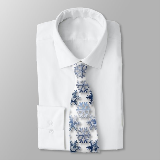 Gravata Silver Snowflakes Tie (Amarrado)