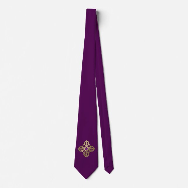 Gravata Símbolo de budista ouro Vajra (Frente)