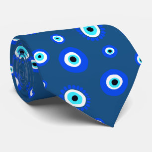 Gravata Símbolo de Olho mau - Padrão Azul