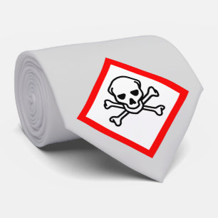 Gravata Símbolo de risco crânio e ossos cruzados