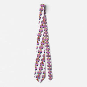 Gravata Símbolo duplo Infinito Brilho colorido do coração