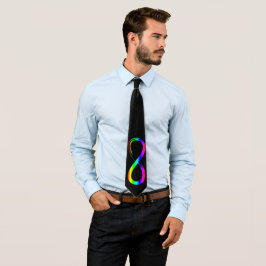 Gravata Símbolo Infinito Lgbt Orgulho gay Rainbow Black