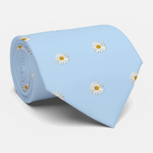 Gravata Símbolo PEACE Símbolo Daisy Flower Statement Blue