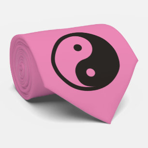 Gravata Símbolo Yin Yang - desenho de tatuagem sólido