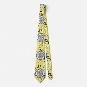 Gravata Símbolo Zodiac Leo.w L Amarelo BG