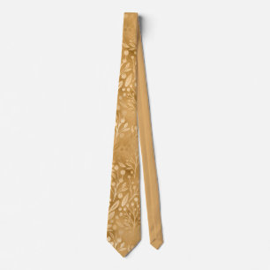 Gravata Simple Elegance Gold Foliage Pattern Stylish