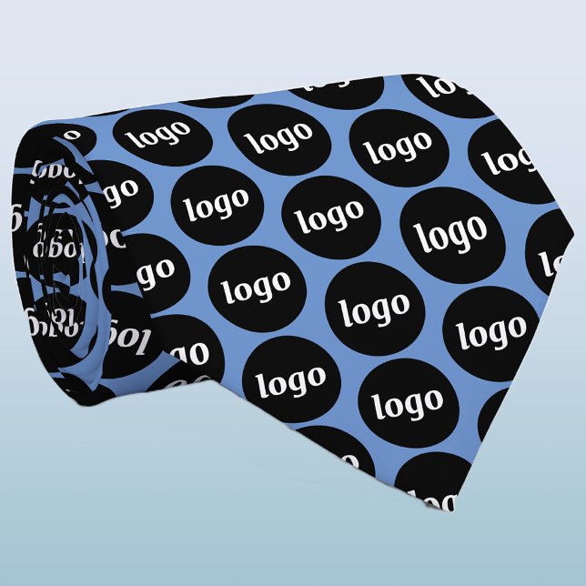 Gravata Simples de Negócios com Logo (Logo with text business promotional or uniform neck tie)
