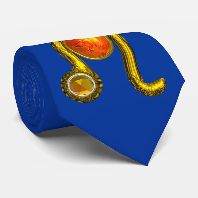 Gravata SINAL DE ANIVERSÁRIO ZODIAC LEO,Yellow Topaz ,Dour (Rolled)