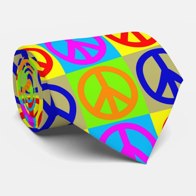 Gravata Sinal de Paz de Pop de Quatro Cores (Rolled)