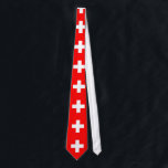 Gravata sinalizador de suiça<br><div class="desc">A bandeira da Suiça (alemã: Schweizerfahne; francesa: drapeau de la Suisse; italiana: bandiera svizzera; Romansh: bandiera de la Svizra) exibe uma cruz branca no centro de um campo vermelho quadrado. A cruz branca é conhecida como a cruz suíça.</div>