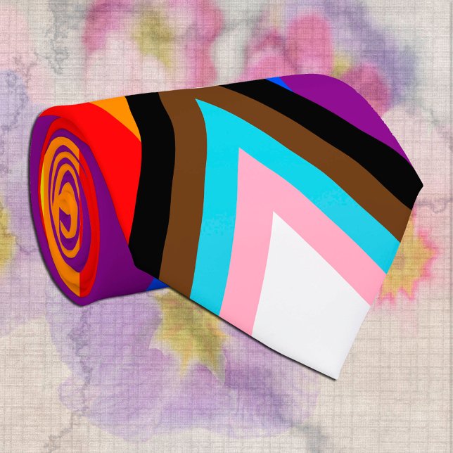 Gravata Sinalizador do Orgulho e Progresso do Arco-Íris /  (Criador carregado)