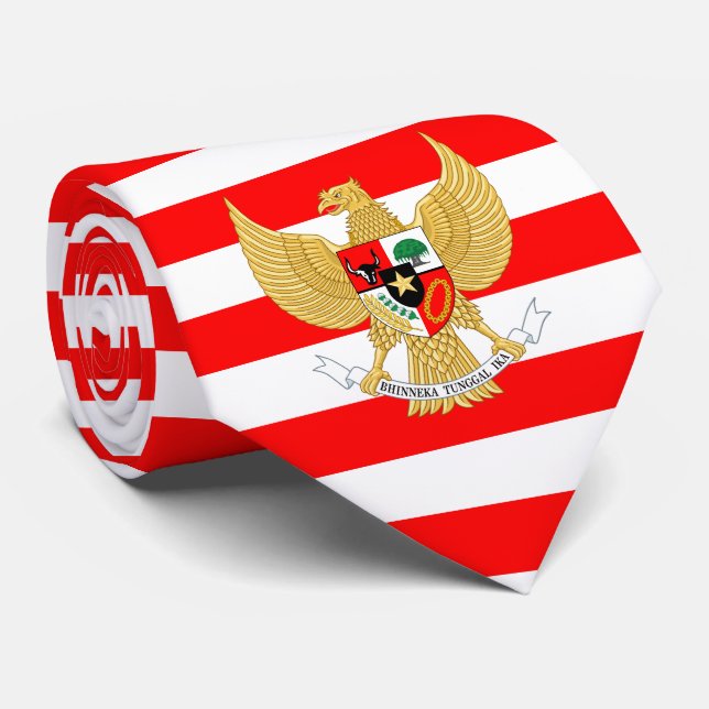Gravata Sinalizador indonésio e emblema nacional, Indonési (Rolled)