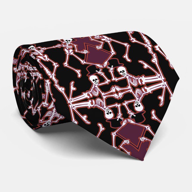 Gravata Skeletons Dançante Necktie (Rolled)