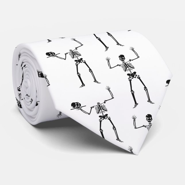 Gravata Skeletons De Halloween, Truque Ou Tratar, Boo (Rolled)