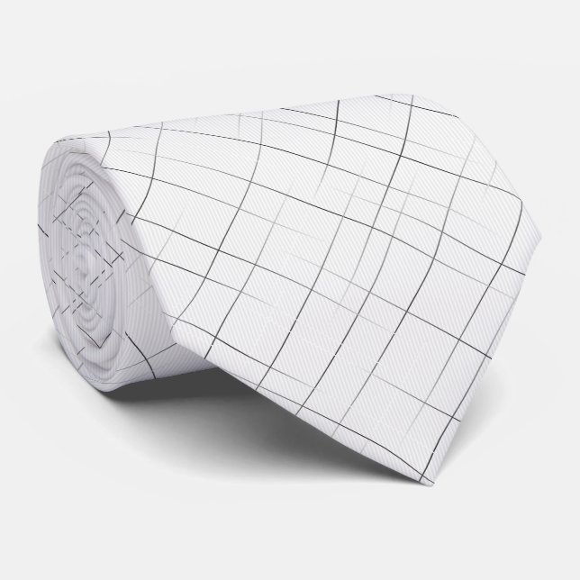Gravata Sketchy Pinstripes | White (Rolled)