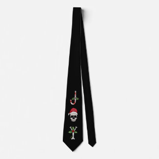 Gravata Skull JOY Bones Feriado de Natal Holly