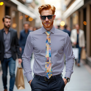 Gravata Skyline Dream Abstrato Art Tie