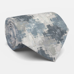 Gravata Slate Azul Falso Cetim   Estilo de Designer Abstra