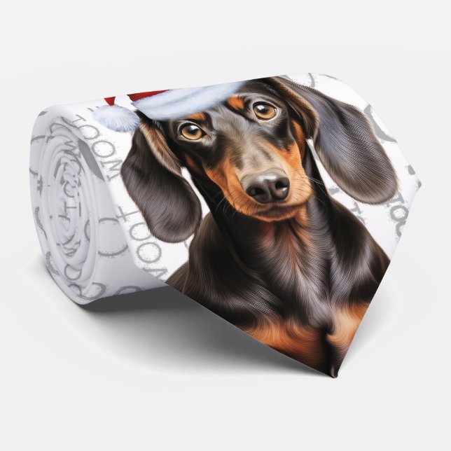 Gravata Smooth Coat Dachshund Woof Christmas Dog Lover (Rolled)