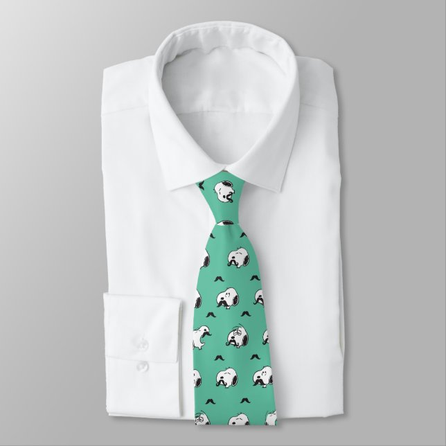 Gravata Snoopy Mustaches & Teal Patterno (Amarrado)