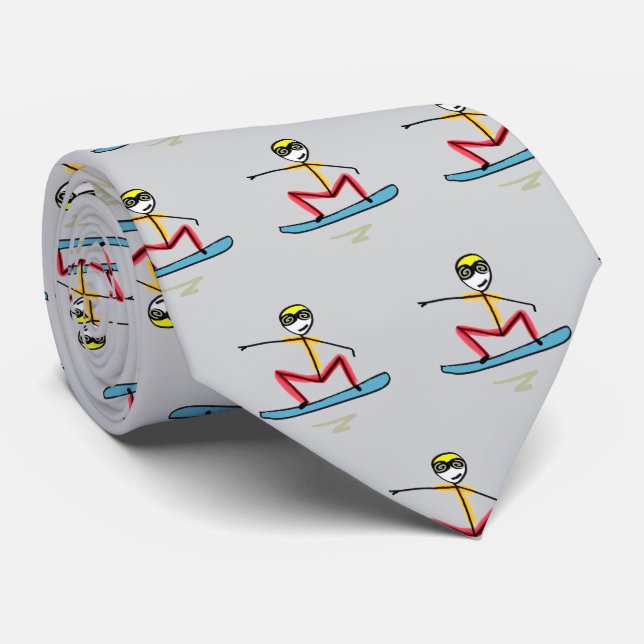 Gravata Snowboarding Stickman (Rolled)