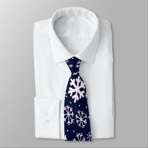 Gravata Snowflake Blizzard Desenhado À Mão Com Marinho C
