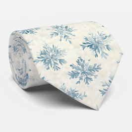 Gravata Snowflakes Watercolor Blue