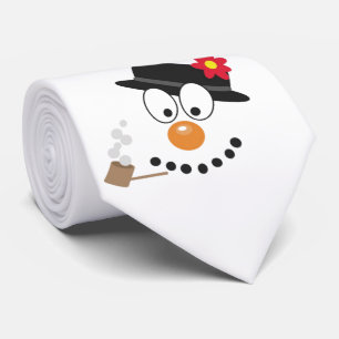 Gravata Snowman Engraçado Rosto Feliz Natal Novamente