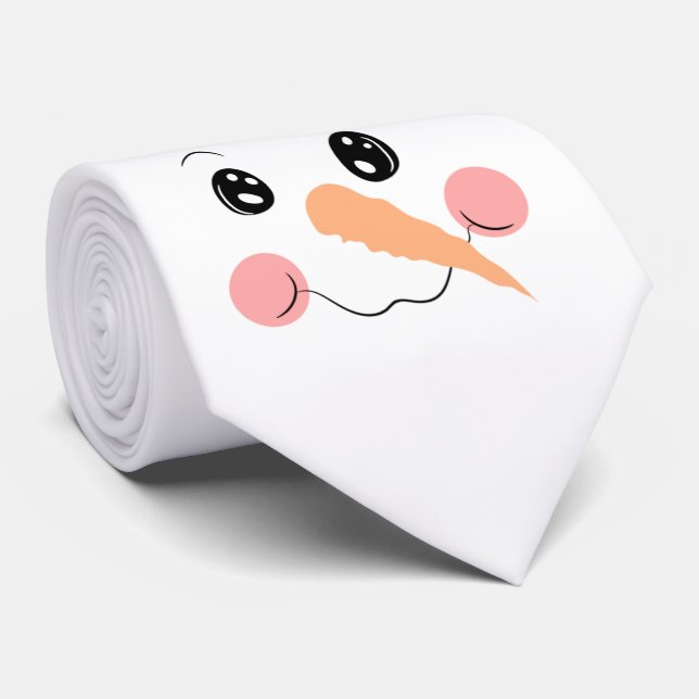 Gravata Snowman Face Tie (Rolled)