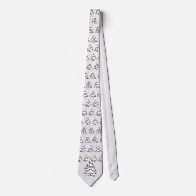 Gravata Snowy Evergreen Holiday Tie (Frente)