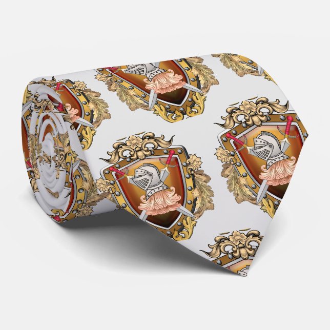 Gravata Sobrenome Knight Shield (Rolled)