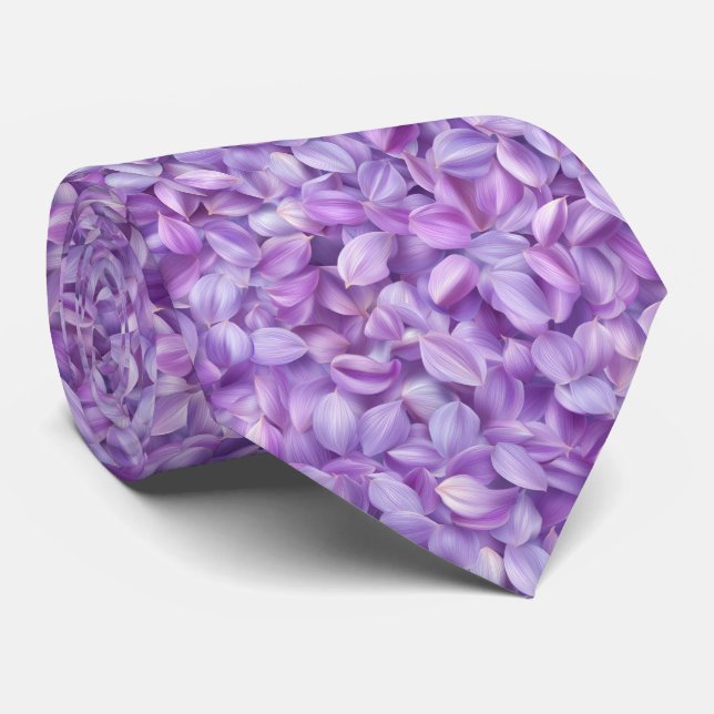 Gravata Soft Lavender Flower Petals Pattern (Rolled)