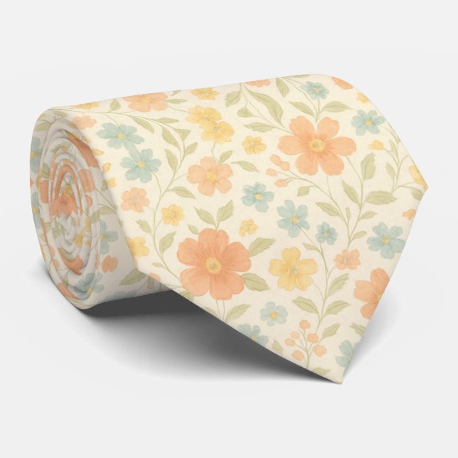 Gravata Soft Pastel Spring Blossom  (Rolled)