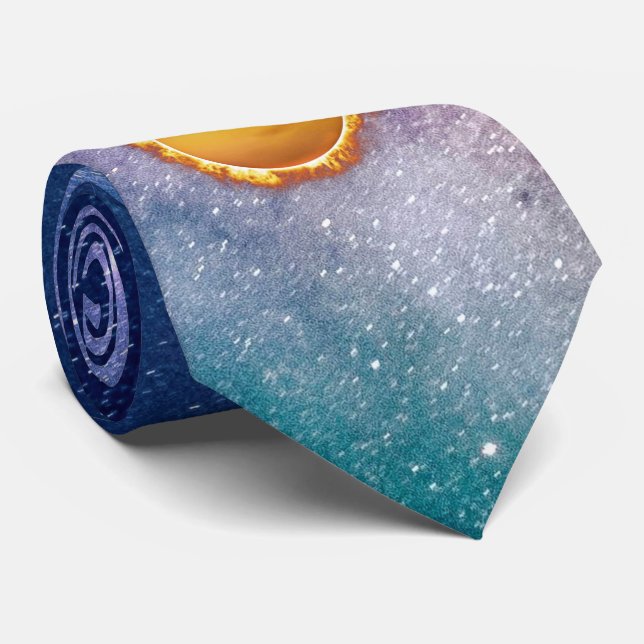 Gravata Sol Amarelo Brilhante Nossa Estrela Com Pontas Sol (Rolled)