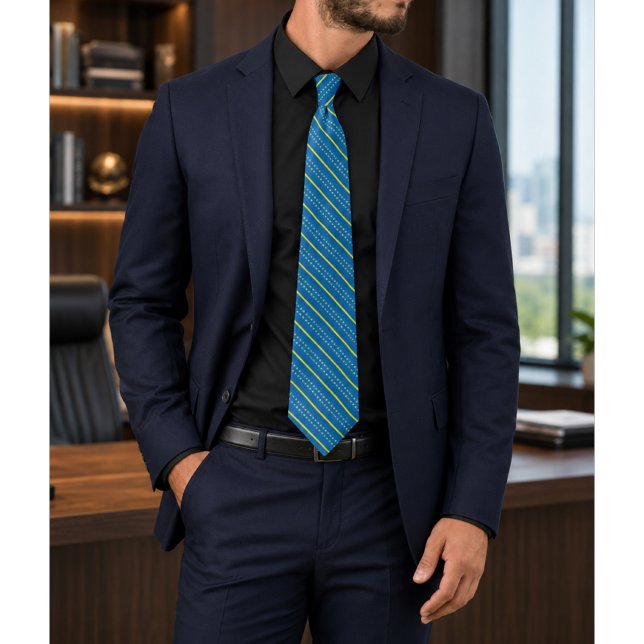 Gravata Solazure Azul Real e Amarelo Padronizado (Criador carregado)