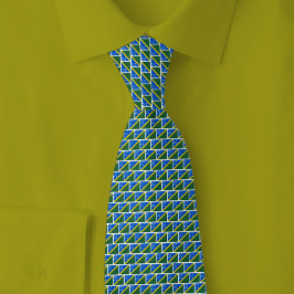 Gravata Solomon Islands Flag Brick Pattern